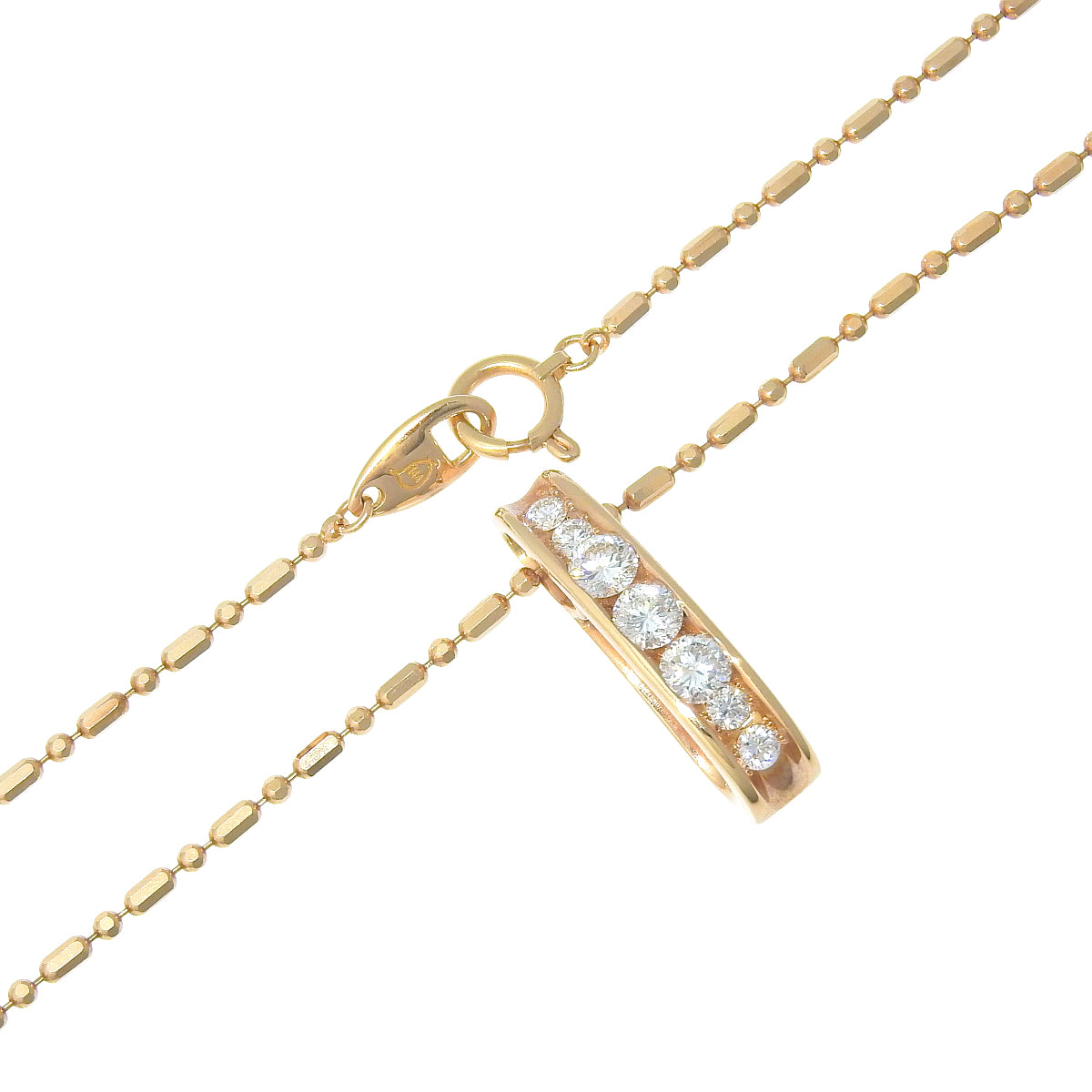 Diamond necklace in pink gold K18PG