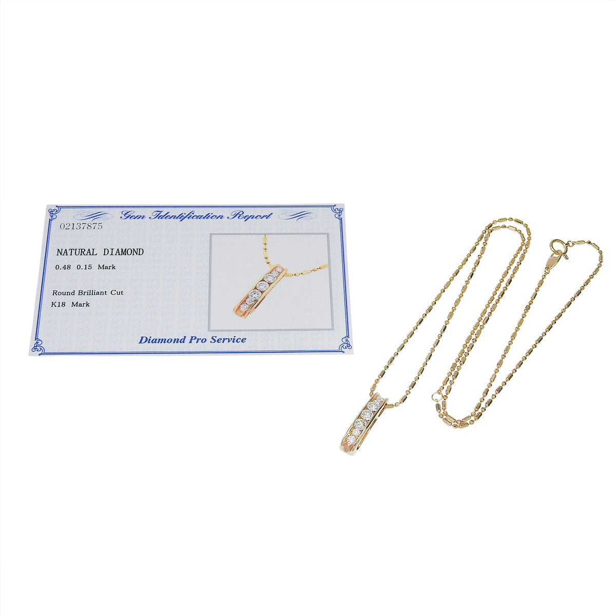 Diamond necklace in pink gold K18PG