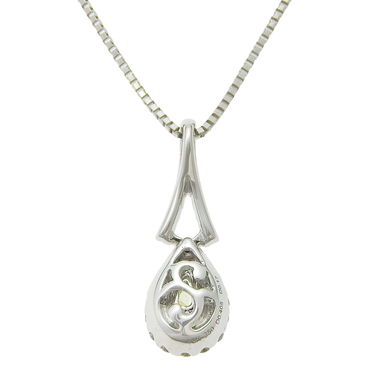 Yellow diamond necklace in white gold K18WG