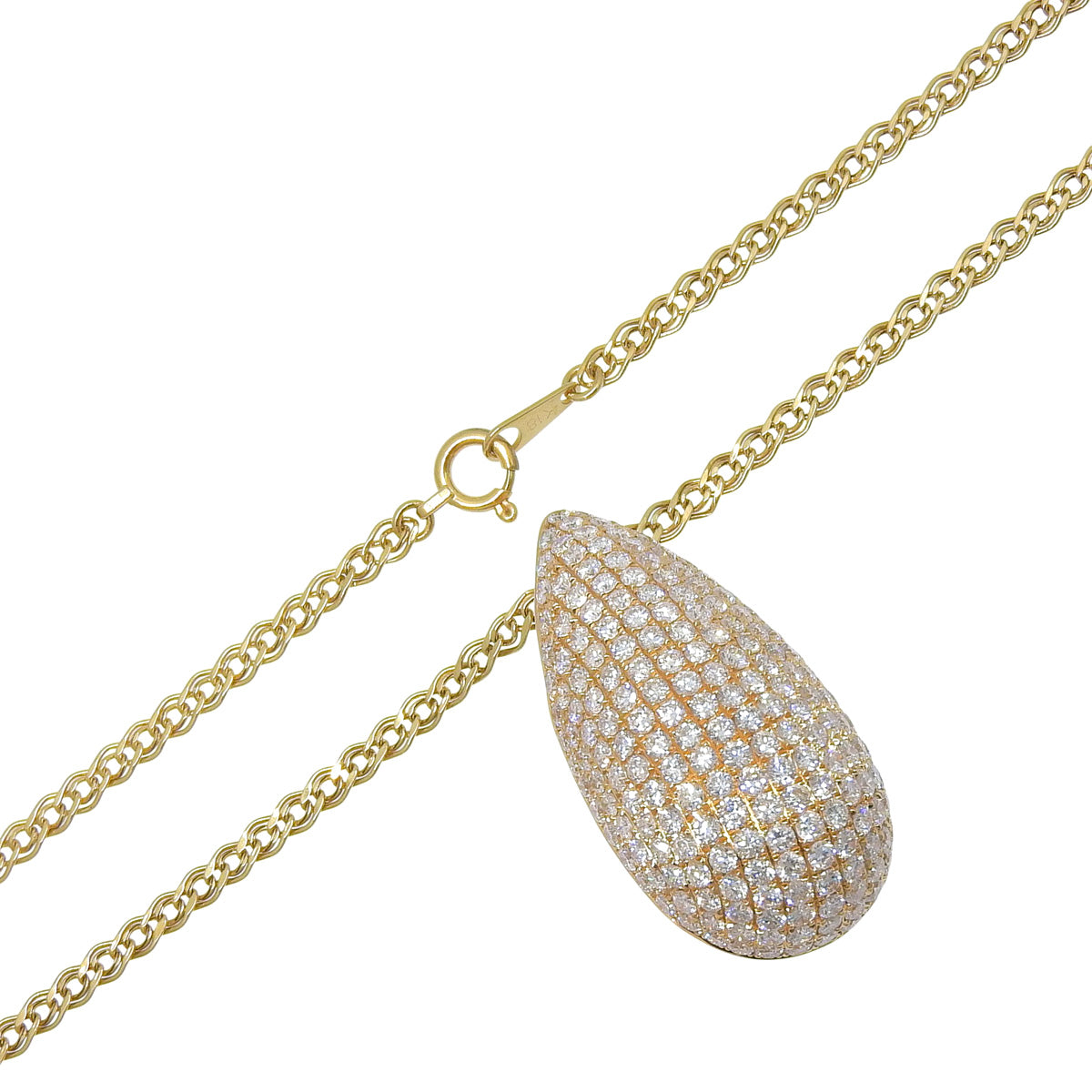 雫型ダイヤモンドネックレス D3.40 K18YG 10.0g