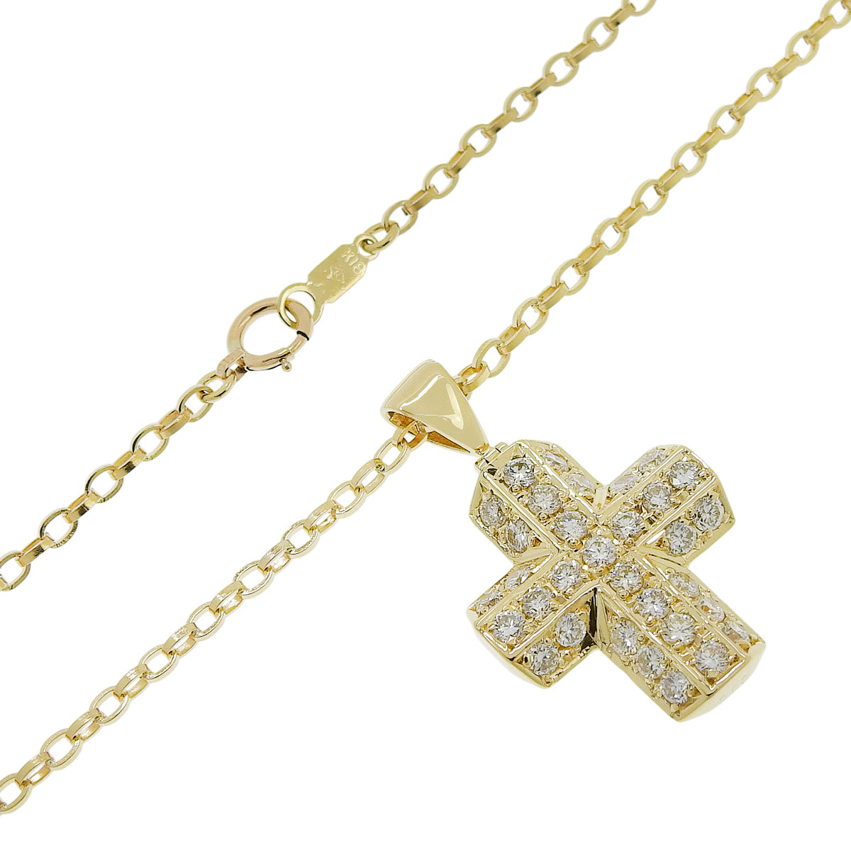 Cross Diamond Necklace D2.03 Yellow Gold K18YG 13.0g