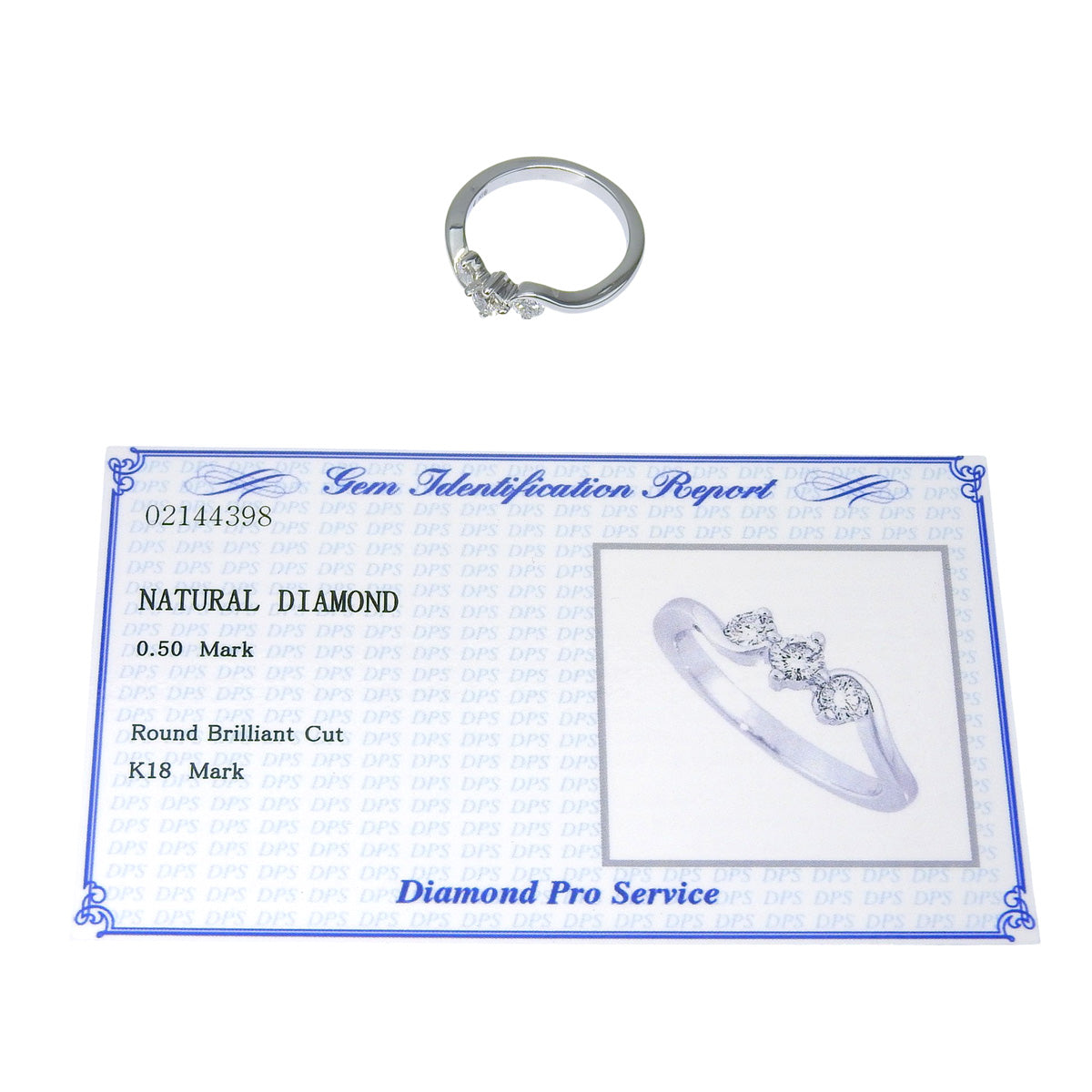 Diamond Ring D0.50 White Gold K18WG 3.7g