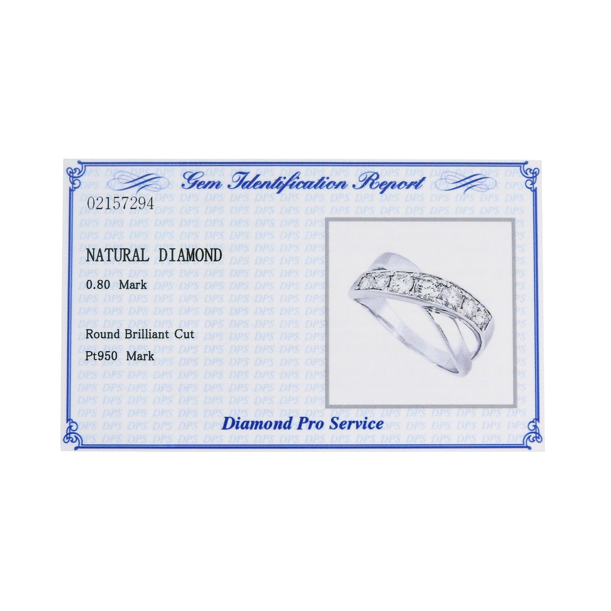 Diamond Cross Ring D0.80 Platinum Pt950 7.0g