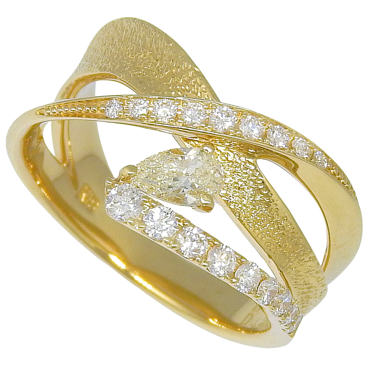 ダイヤモンド リング D0.232,0.28 イエローゴールド K18YG 6.1g