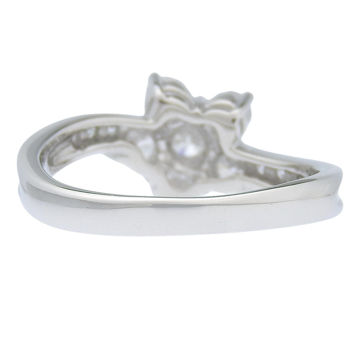 Diamond Flower Ring Platinum Pt900