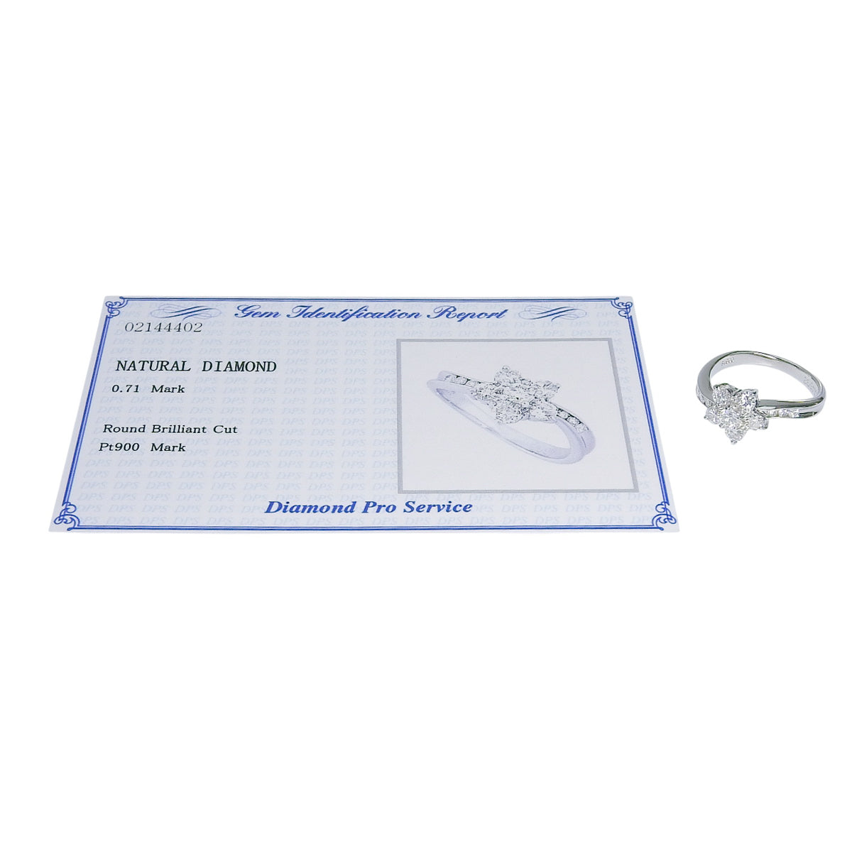 Diamond Flower Ring Platinum Pt900