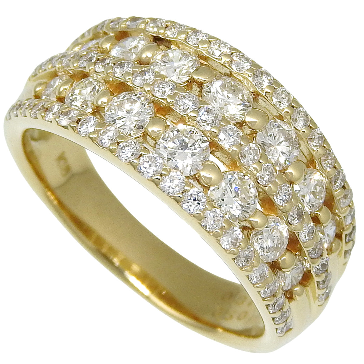 Diamond ring D.87,0.50 Yellow gold K18YG Size 12 (52) 6.2g