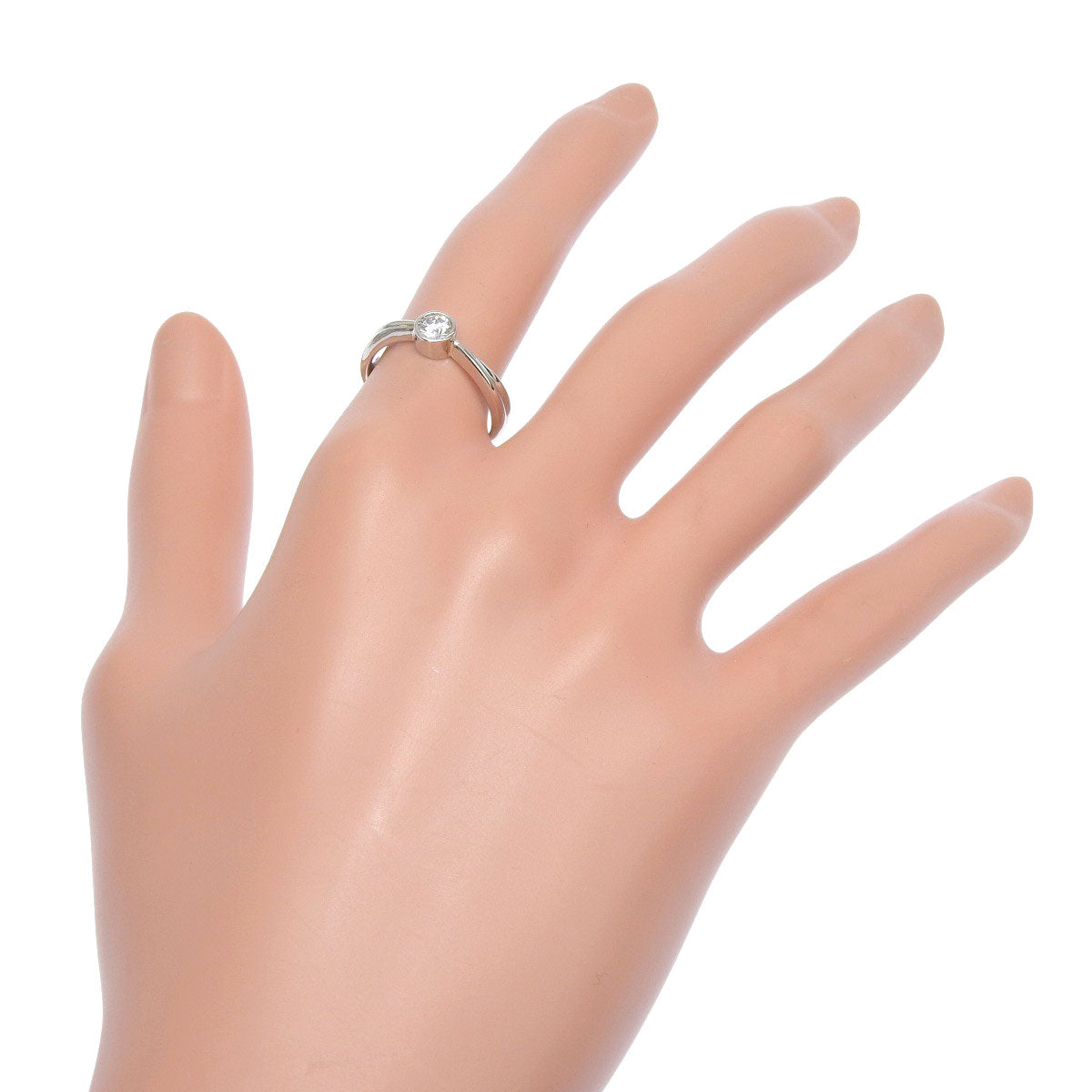1PD Diamond Ring D0.312 Platinum Pt900 5.5g Jewelry 1 Diamond