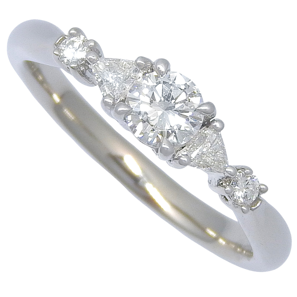 Diamond ring D0.29,0.15 Platinum Pt900 4.3g