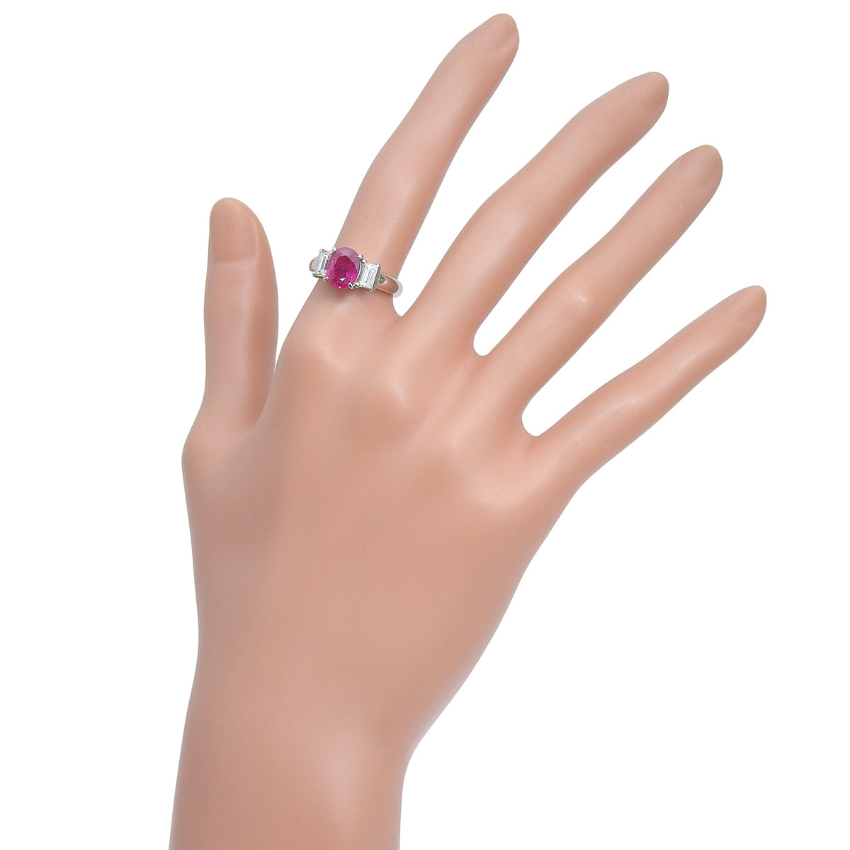 Pink sapphire and diamond ring, PS2.03/D0.58, platinum Pt900, 6.9g