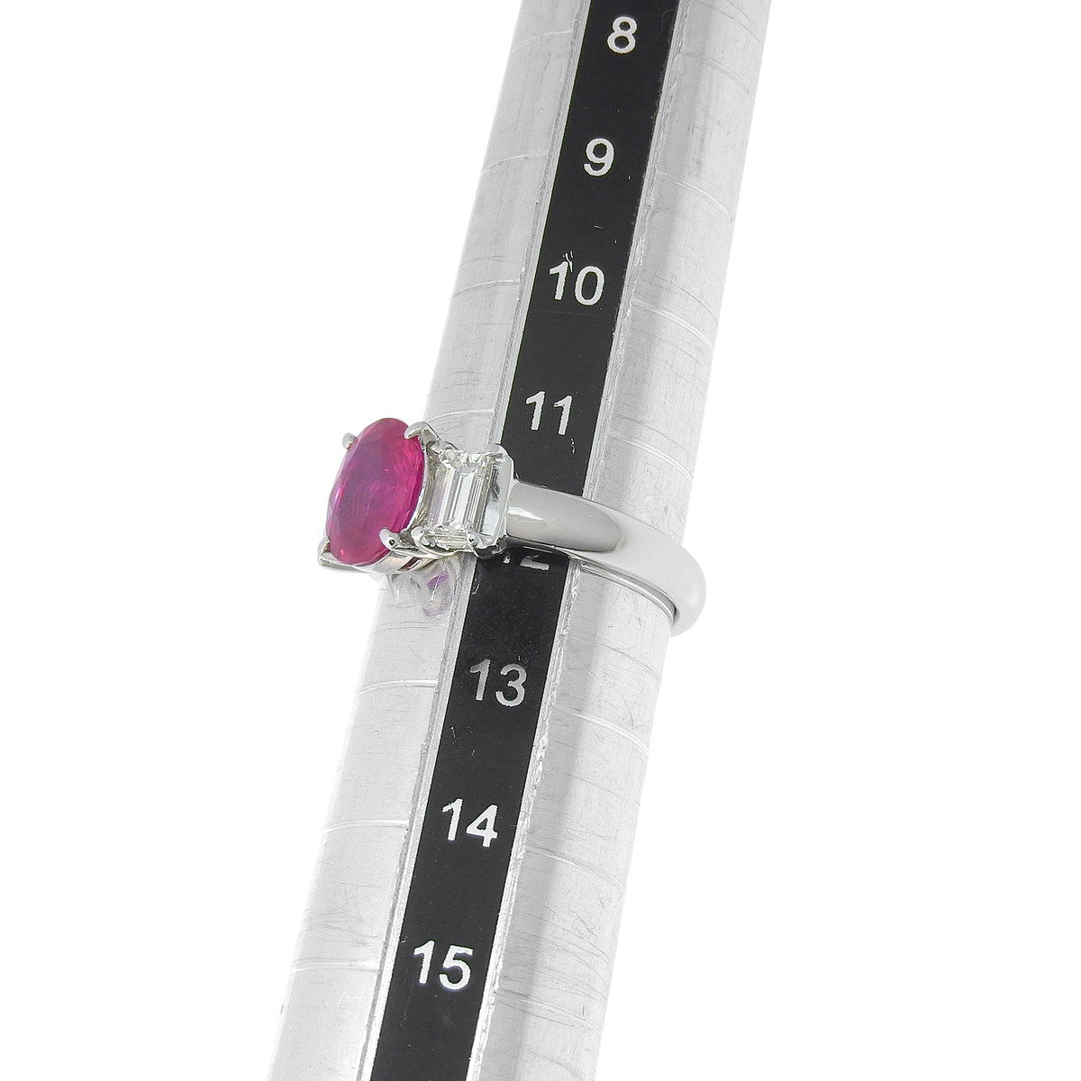 Pink sapphire and diamond ring, PS2.03/D0.58, platinum Pt900, 6.9g