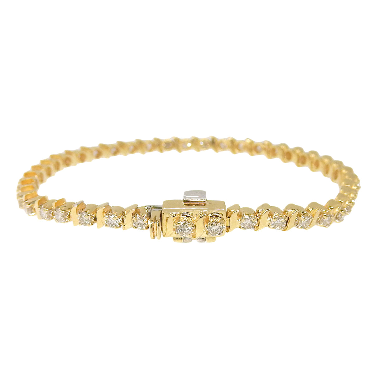 ダイヤモンド ブレスレット D2.10ct イエローゴールド K18YG ホワイトゴールド K18WG