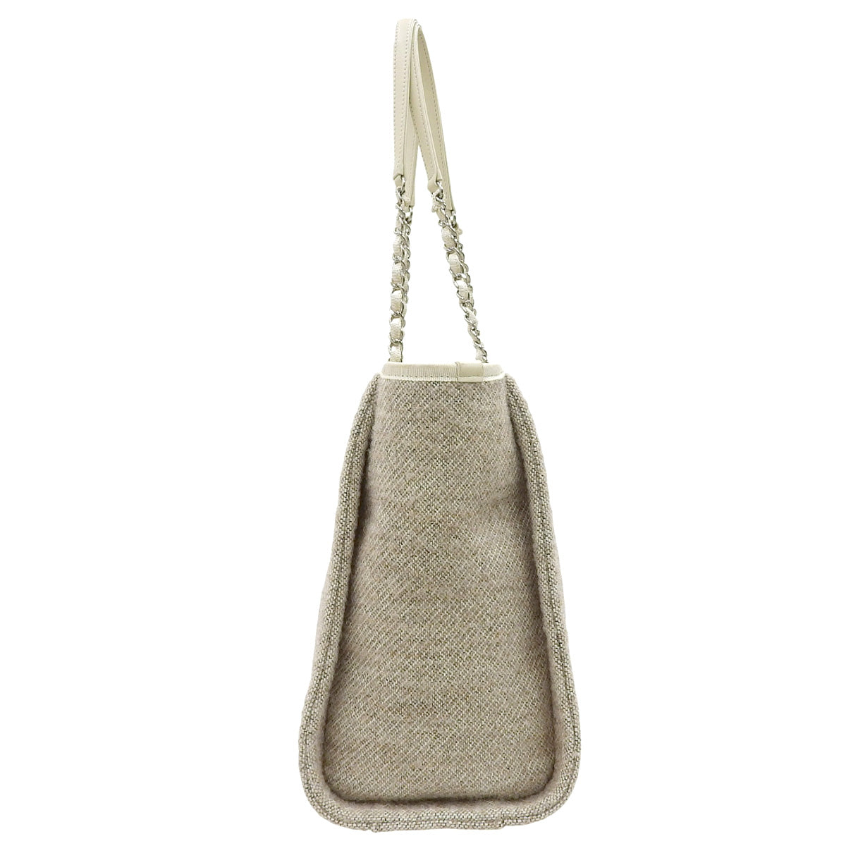 Deauville 链条手提包 MM 皮革斜纹软呢象牙米色