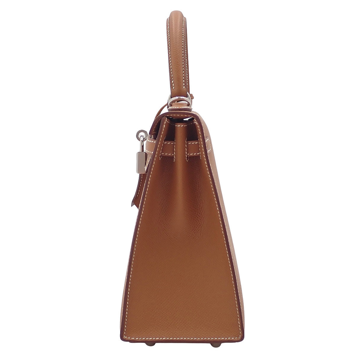 Kelly 25 (exterior stitching), Epsom calfskin, palladium hardware, gold or silver hardware, B stamp.