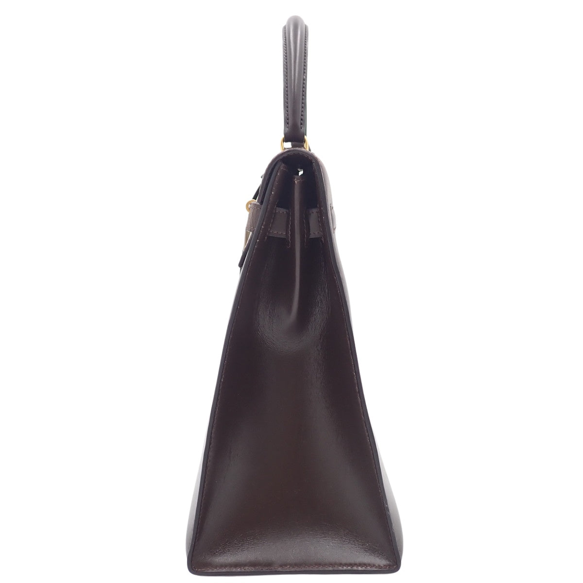Kelly 35 (Exterior Stitched) Box Calfskin, Marron Foncé (Dark Brown), Gold Hardware, 〇I Stamp