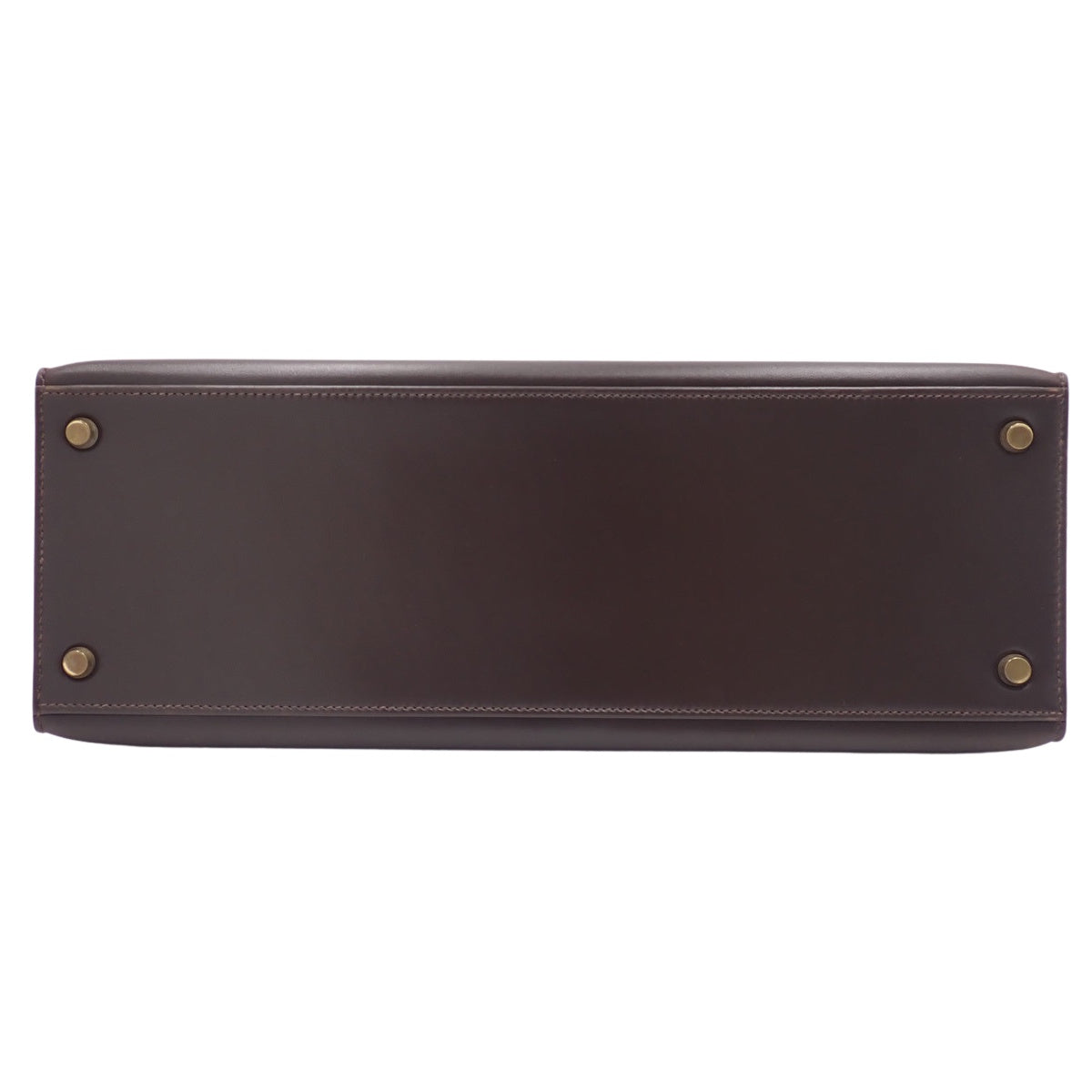 Kelly 35 (Exterior Stitched) Box Calfskin, Marron Foncé (Dark Brown), Gold Hardware, 〇I Stamp
