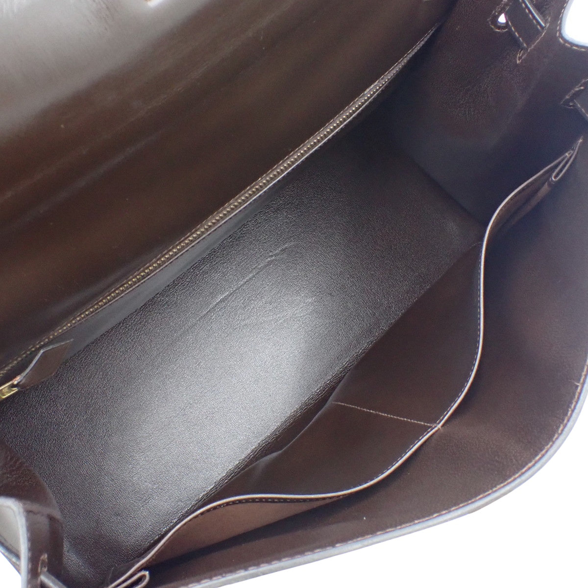 Kelly 35 (Exterior Stitched) Box Calfskin, Marron Foncé (Dark Brown), Gold Hardware, 〇I Stamp
