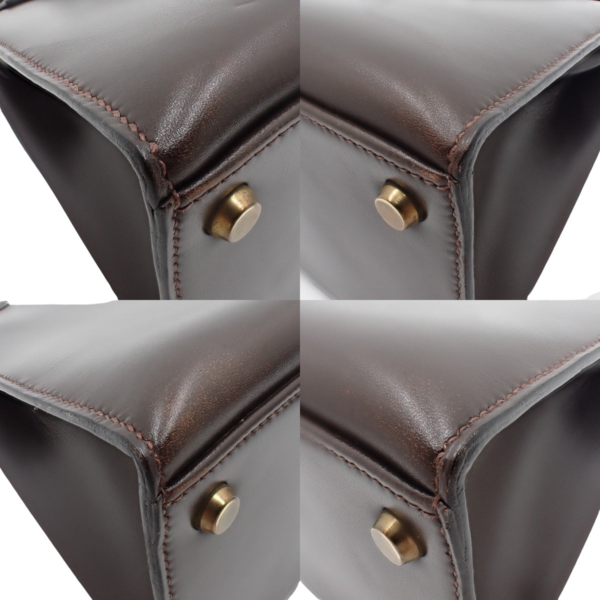 Kelly 35 (Exterior Stitched) Box Calfskin, Marron Foncé (Dark Brown), Gold Hardware, 〇I Stamp