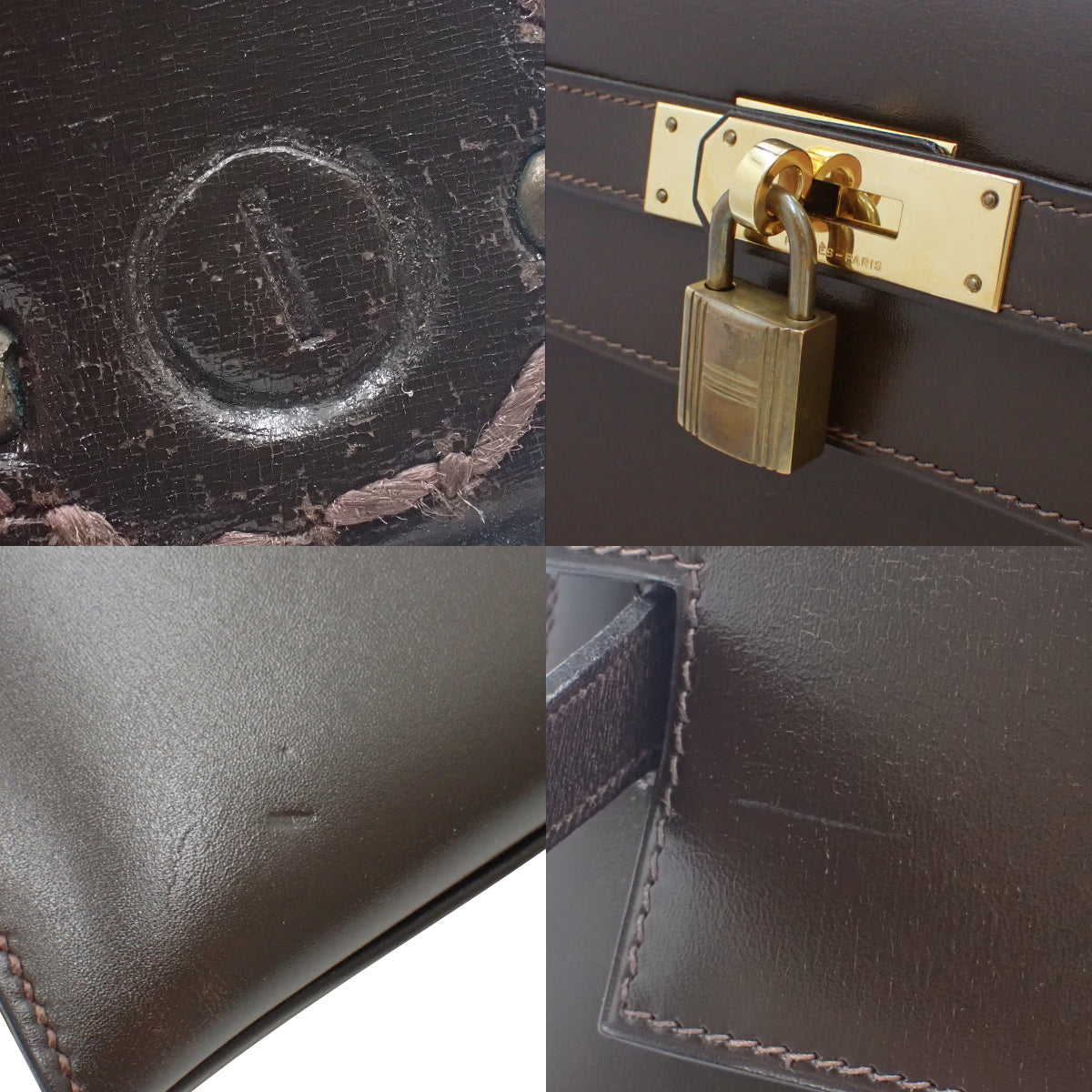 Kelly 35 (Exterior Stitched) Box Calfskin, Marron Foncé (Dark Brown), Gold Hardware, 〇I Stamp