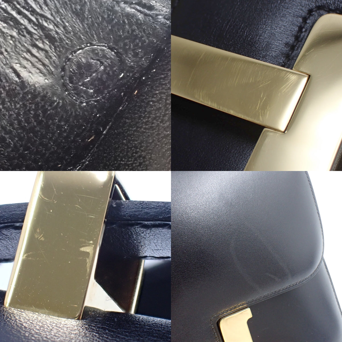 コンスタンス24 ボックスカーフ ブラック ゴールド金具 〇Z刻印