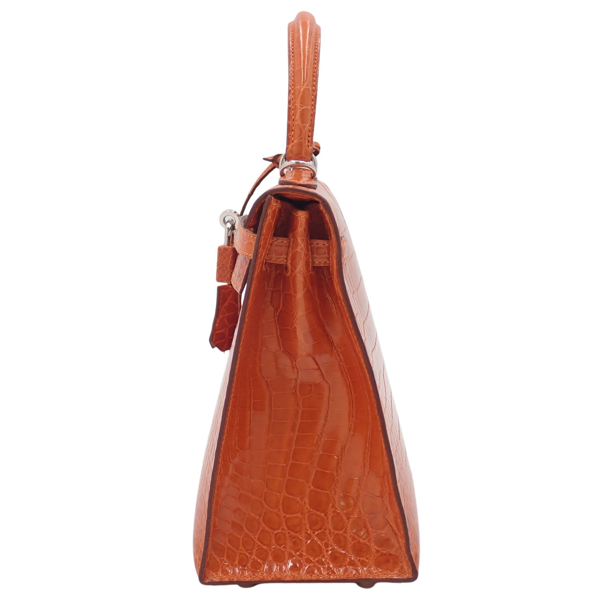 Kelly 25(外缝线)尼罗鳄鱼皮,钯金和银色五金配件,J 印记