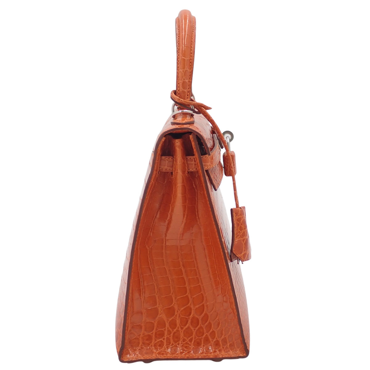 Kelly 25(外缝线)尼罗鳄鱼皮,钯金和银色五金配件,J 印记