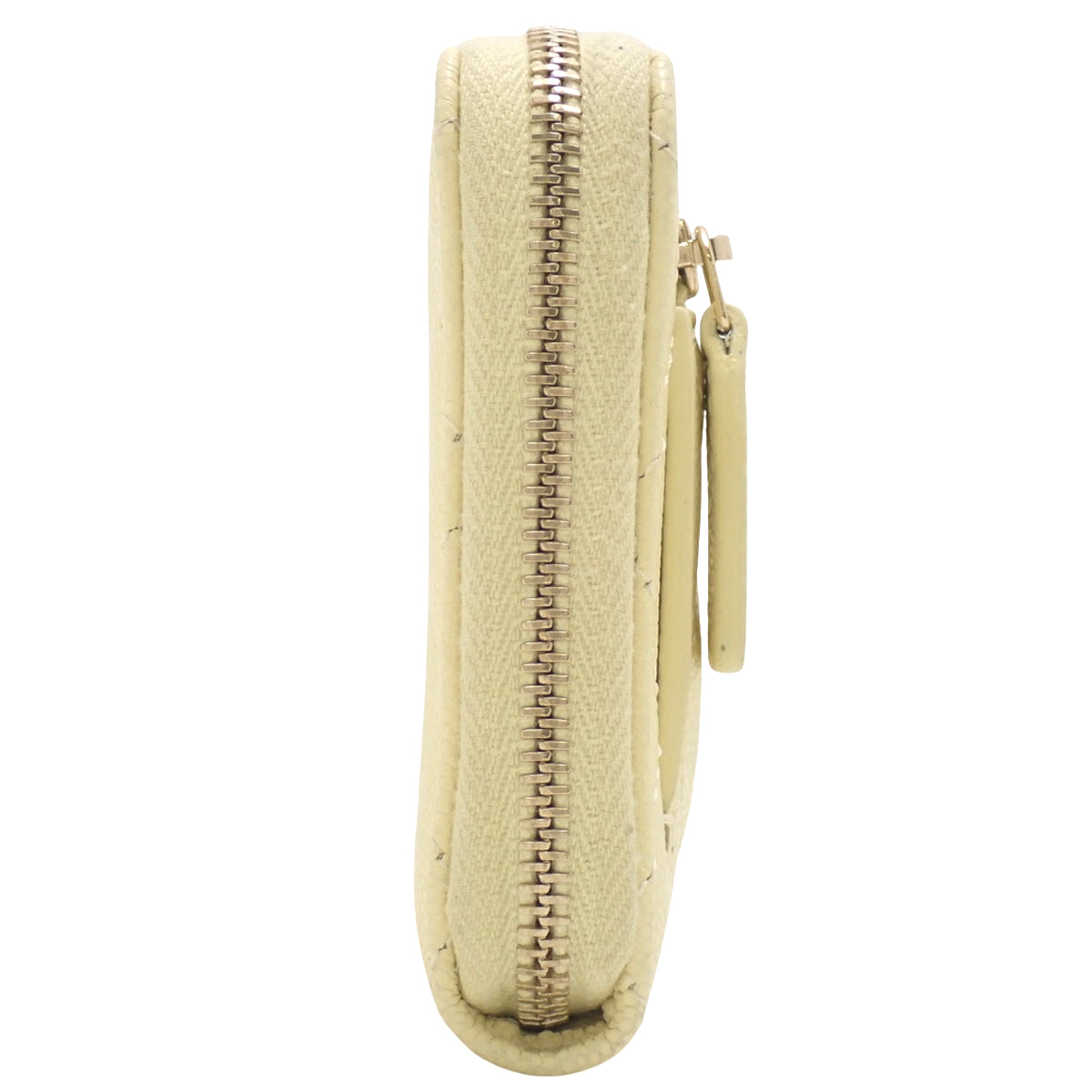 Matelasse Coco Mark 拉链迷你钱包,奶油鱼子酱色