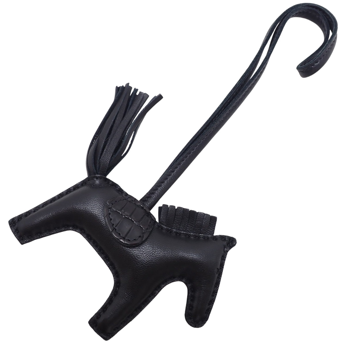 Rodeo Charm Touch PM Anjo Milo 鳄鱼纹哑光黑色 Z 印章