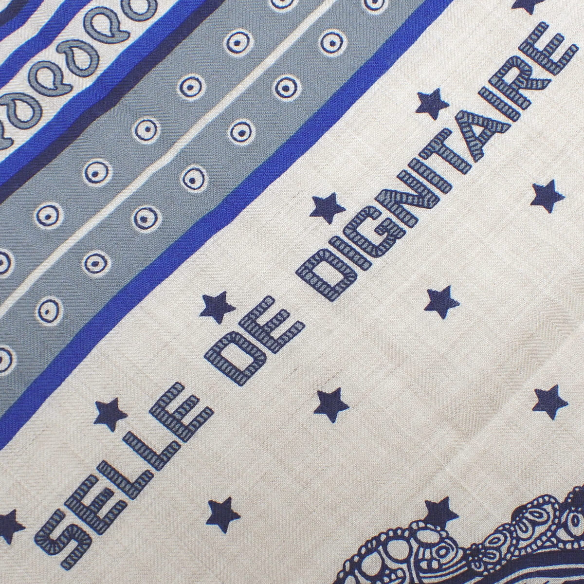 SELLER DE DIGNITAIRE 高官鞍座 卡莱吉安 卡莱140 羊绒丝绸 宝蓝色/海军蓝/自然色