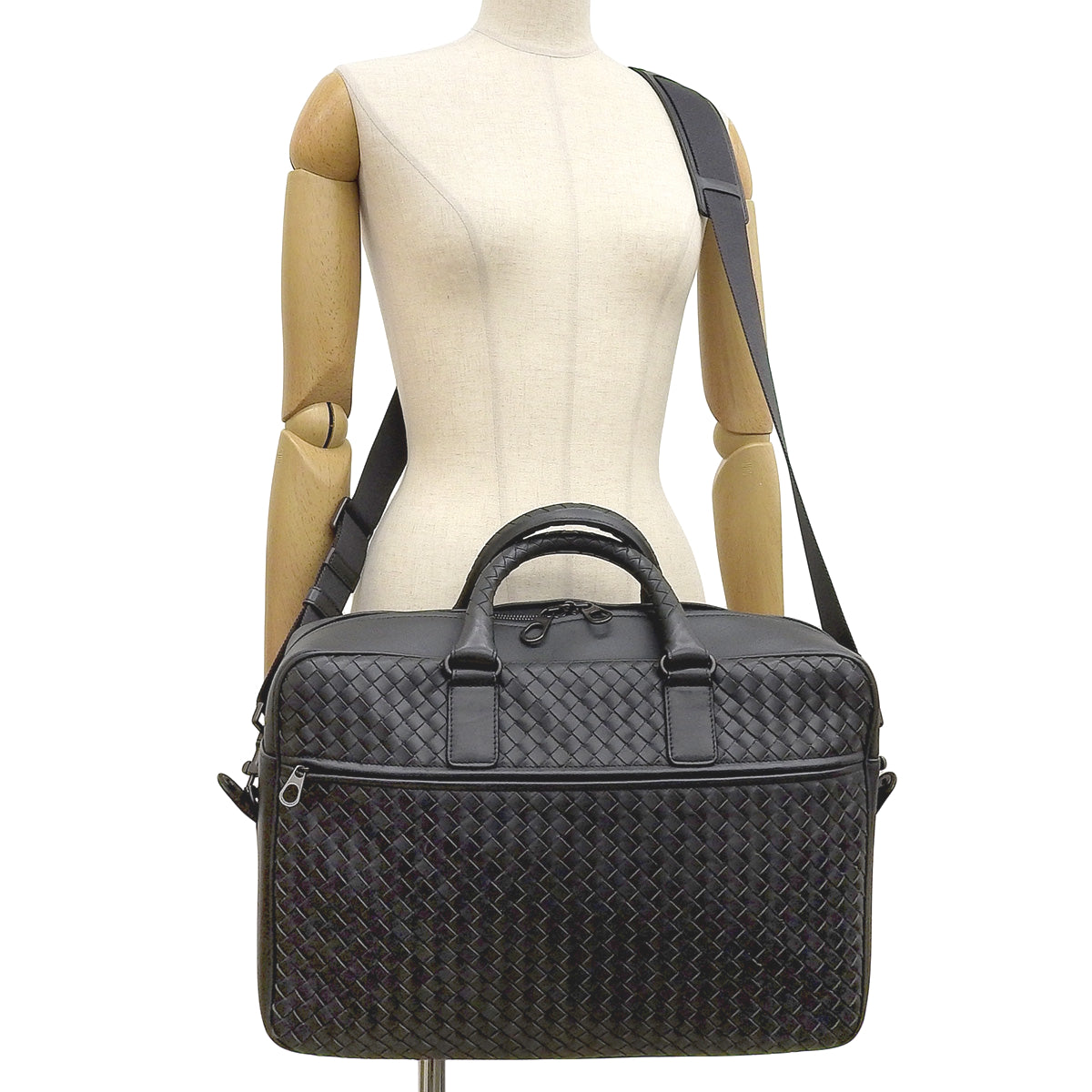 Intrecciato 商务包,皮革,灰色,163292