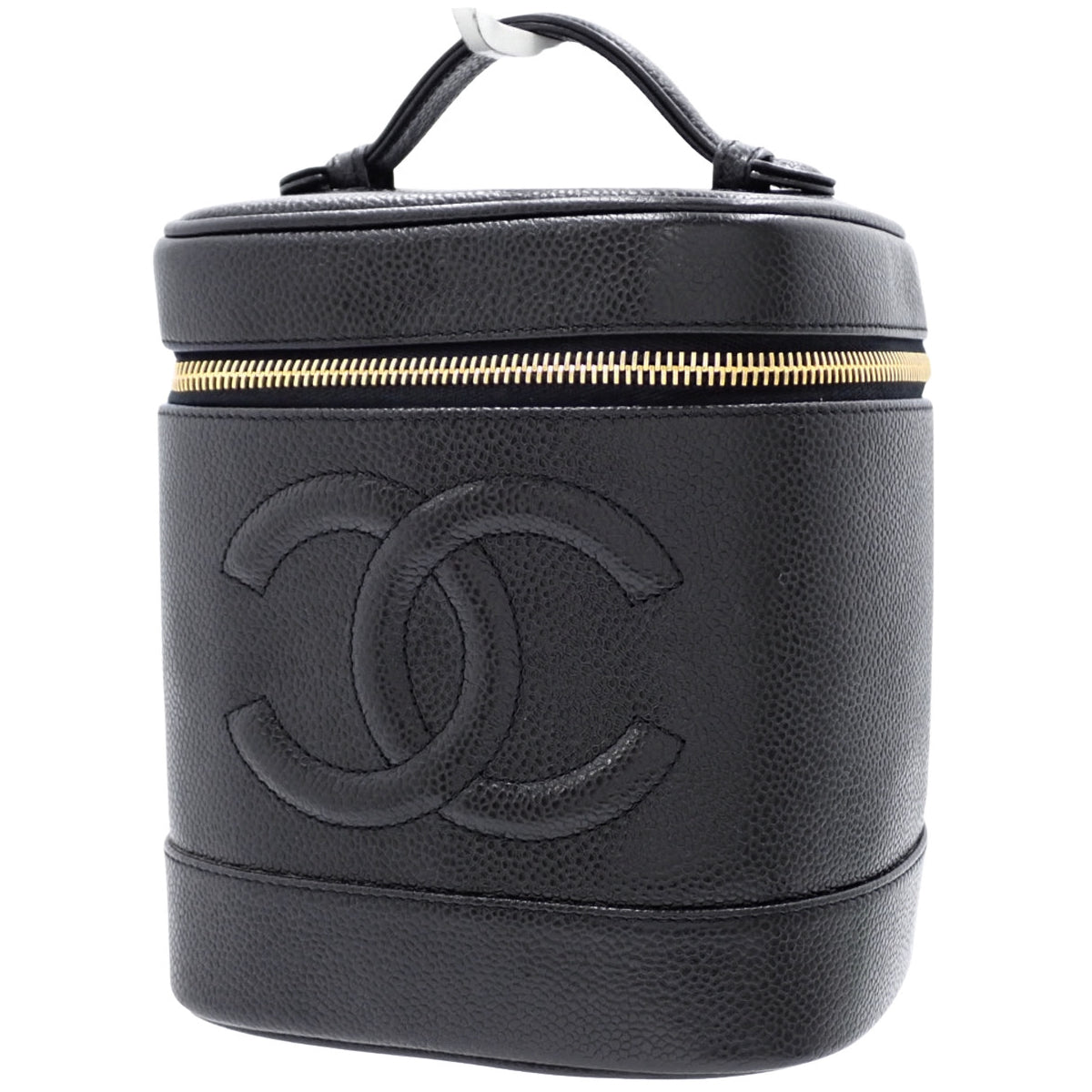 Coco Mark Vanity Bag in Caviar Skin, Black A01998