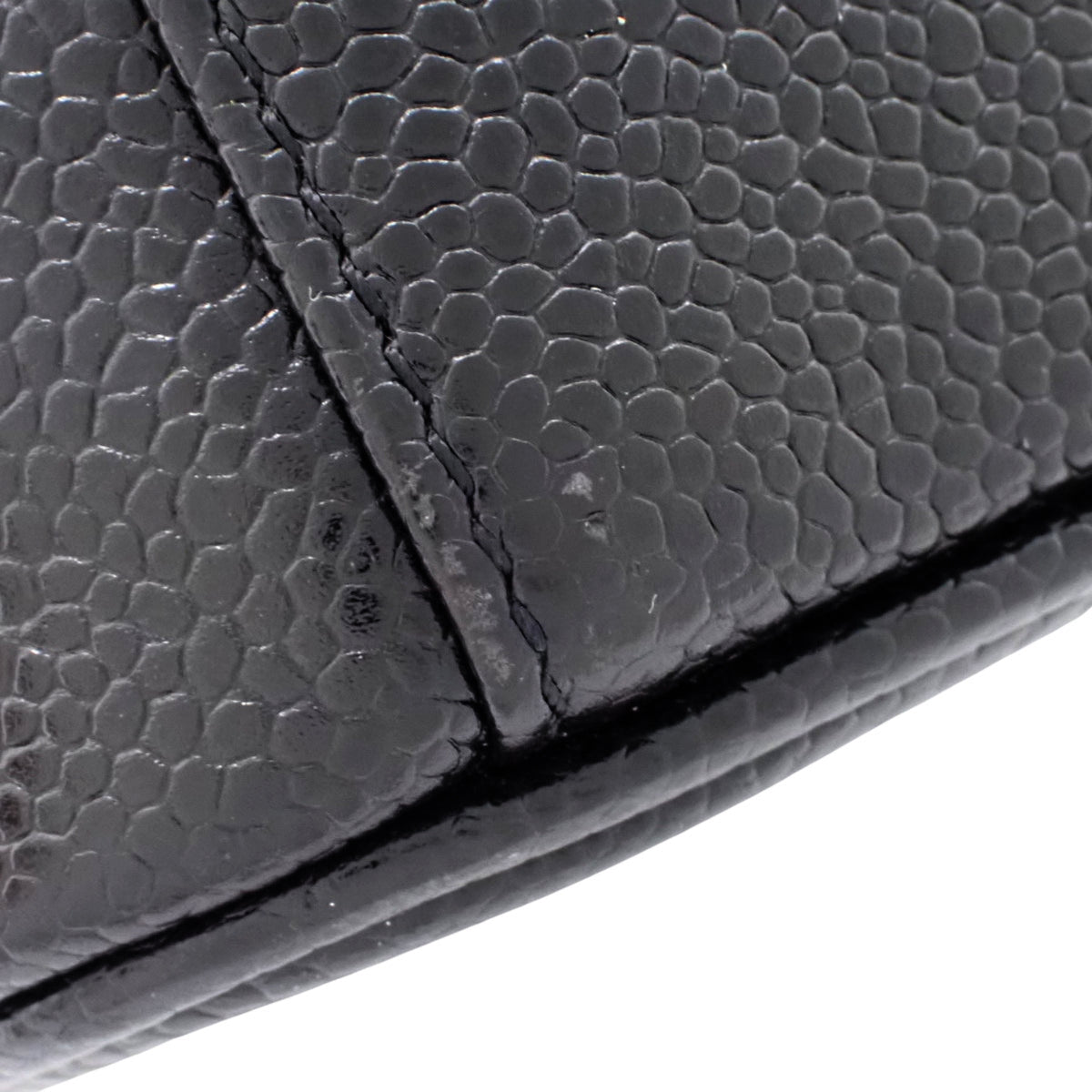 Coco Mark Vanity Bag in Caviar Skin, Black A01998