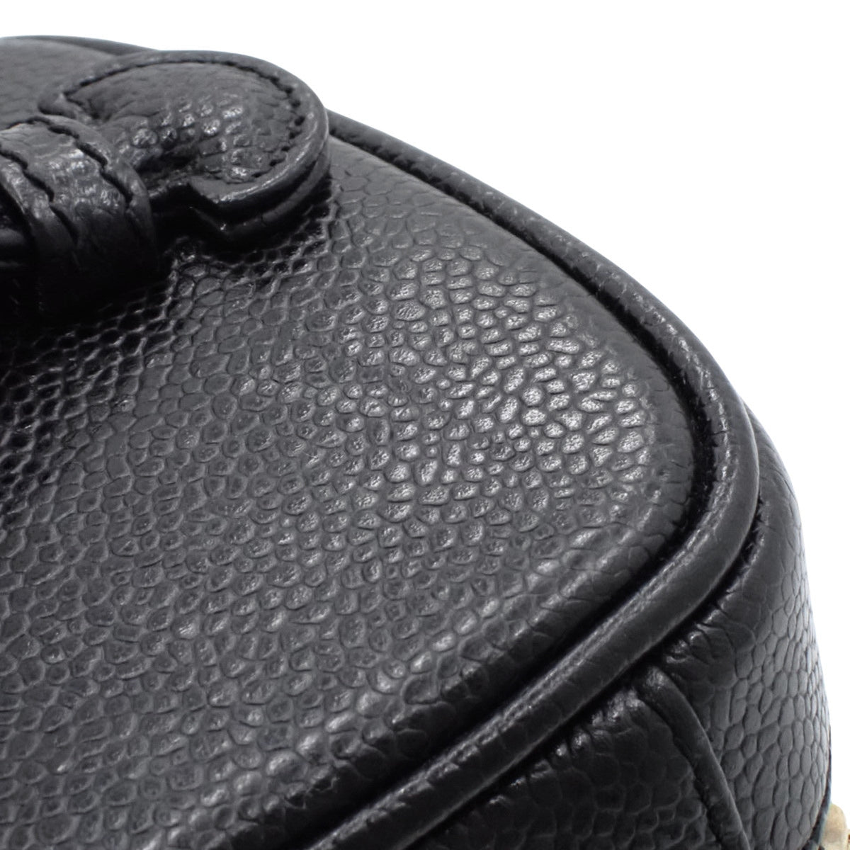 Coco Mark Vanity Bag in Caviar Skin, Black A01998