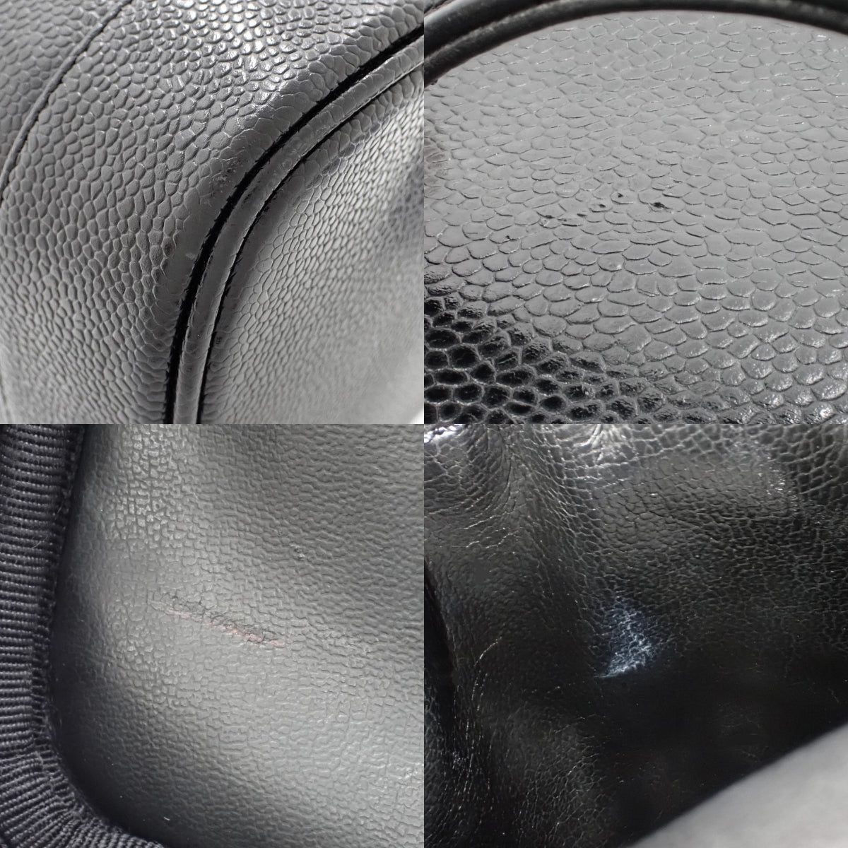 Coco Mark Vanity Bag in Caviar Skin, Black A01998