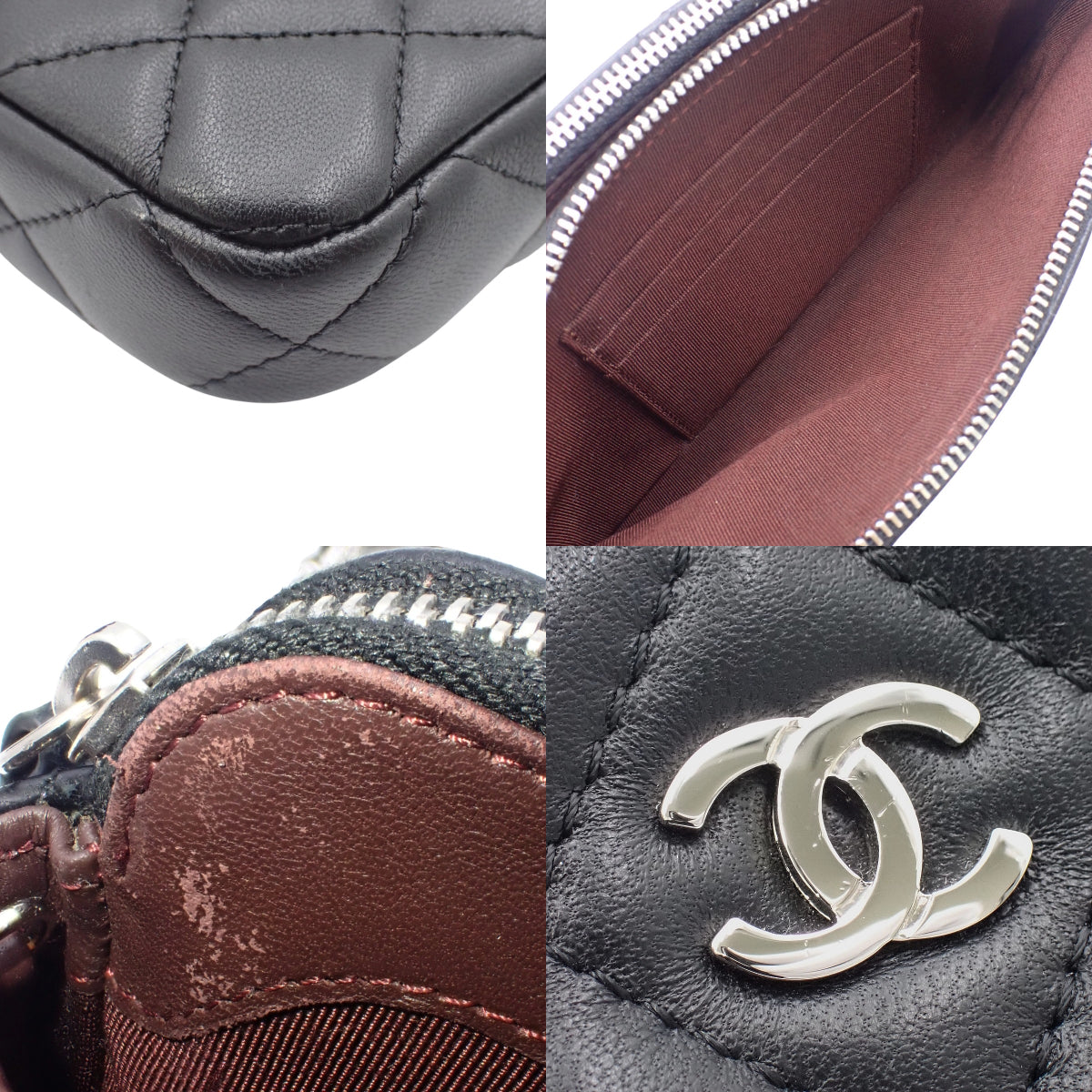 マトラッセ ココマーク チェーンウォレット ラムスキン ブラック A82527