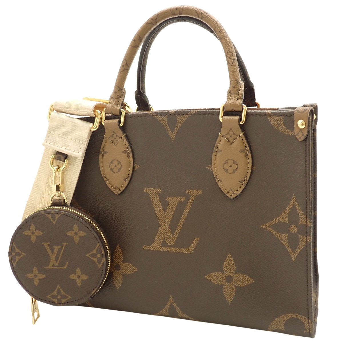 Monogram Giant Reverse On-the-Go PM 棕色驼色 M46373