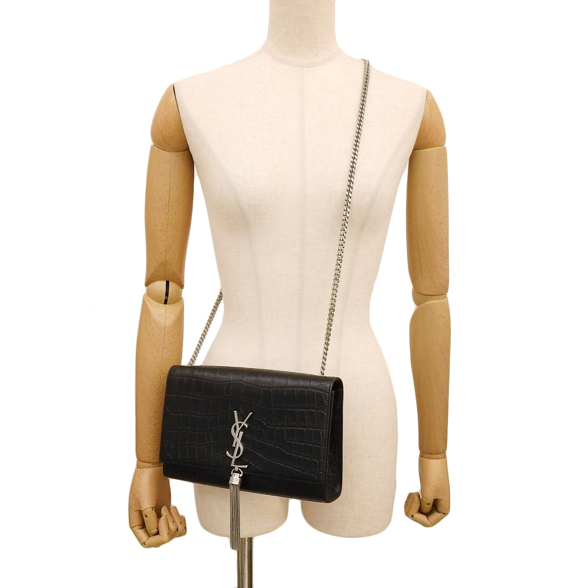 Kate Tassel Medium Calfskin Black 354119