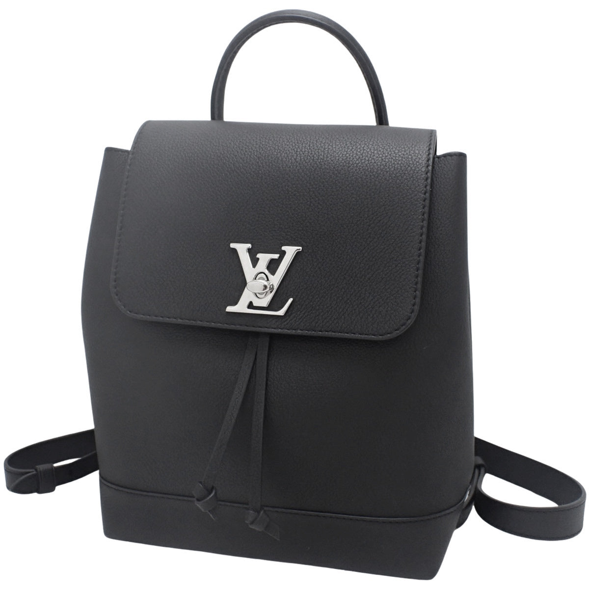 Lockme Backpack, Leather, Black, M41815
