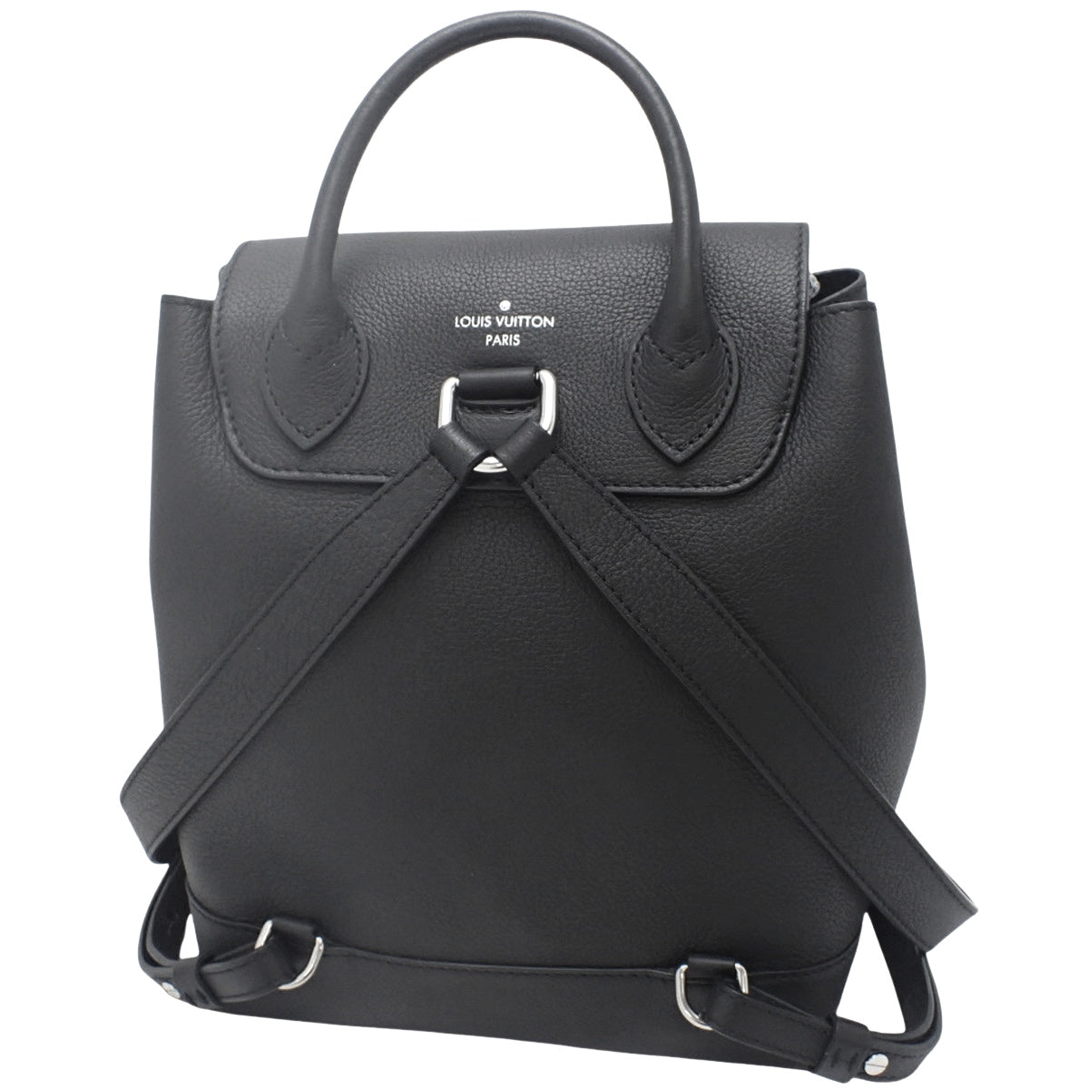 Lockme Backpack, Leather, Black, M41815