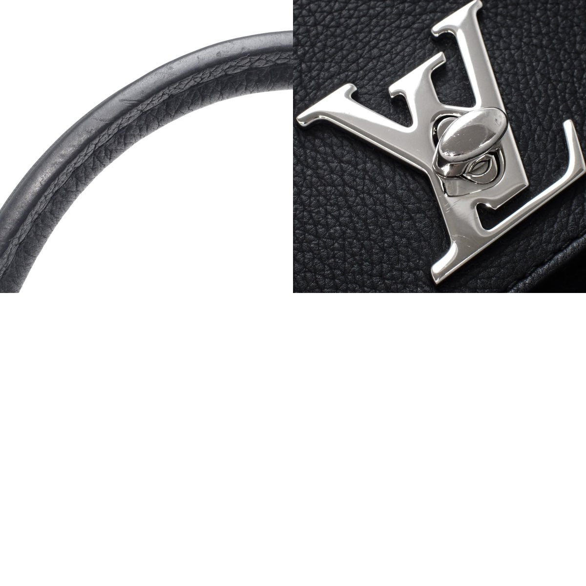 Lockme 黑色真皮双肩包 M41815