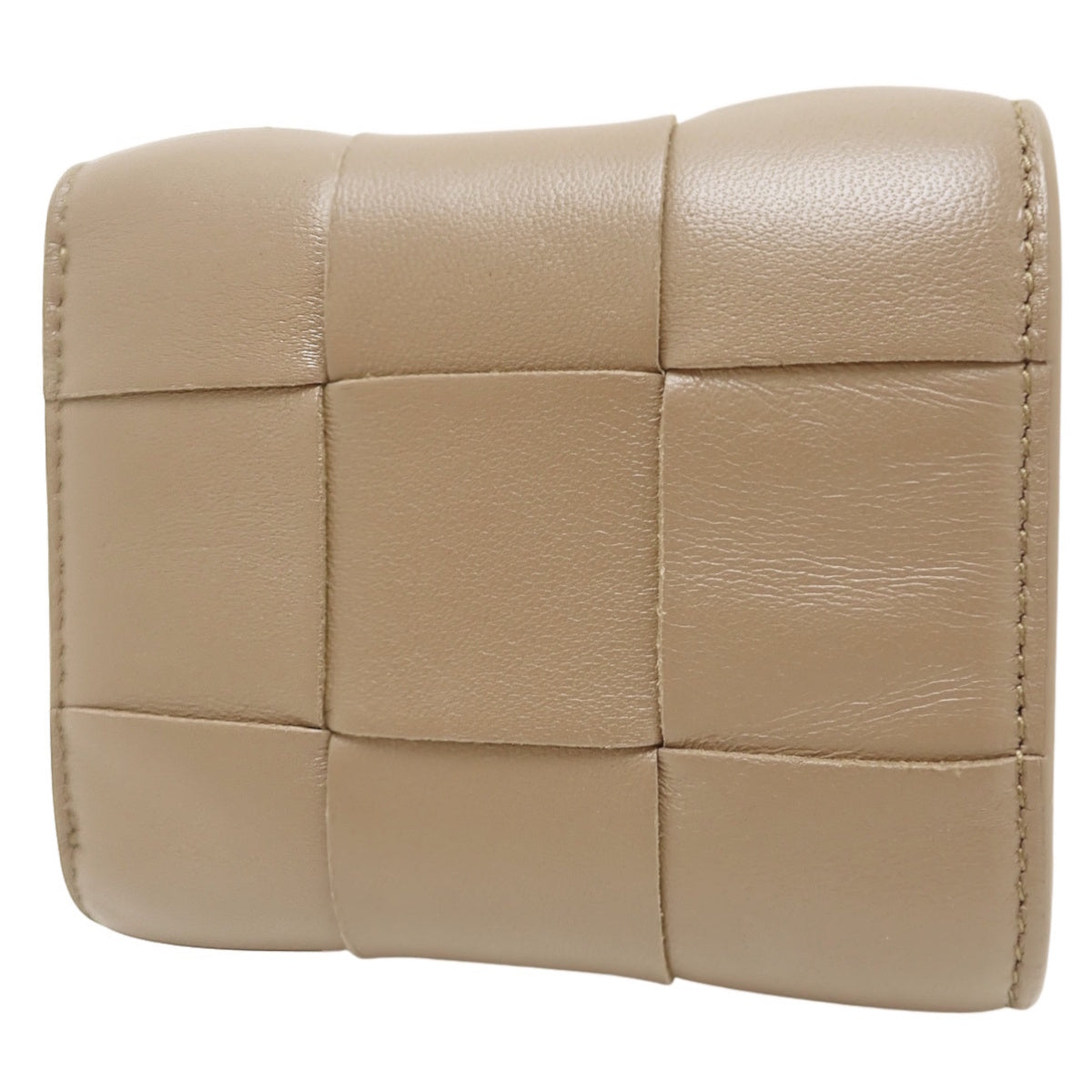 Max Mara Intrecciato Tri-Fold Wallet, Calfskin, Brown, 667127