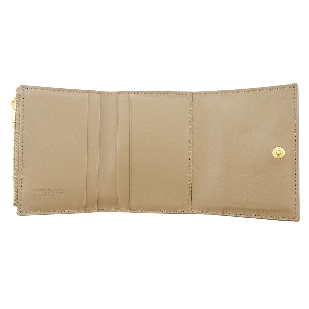 Maxine Intrecciato 三折钱包,棕色小牛皮,货号 667127