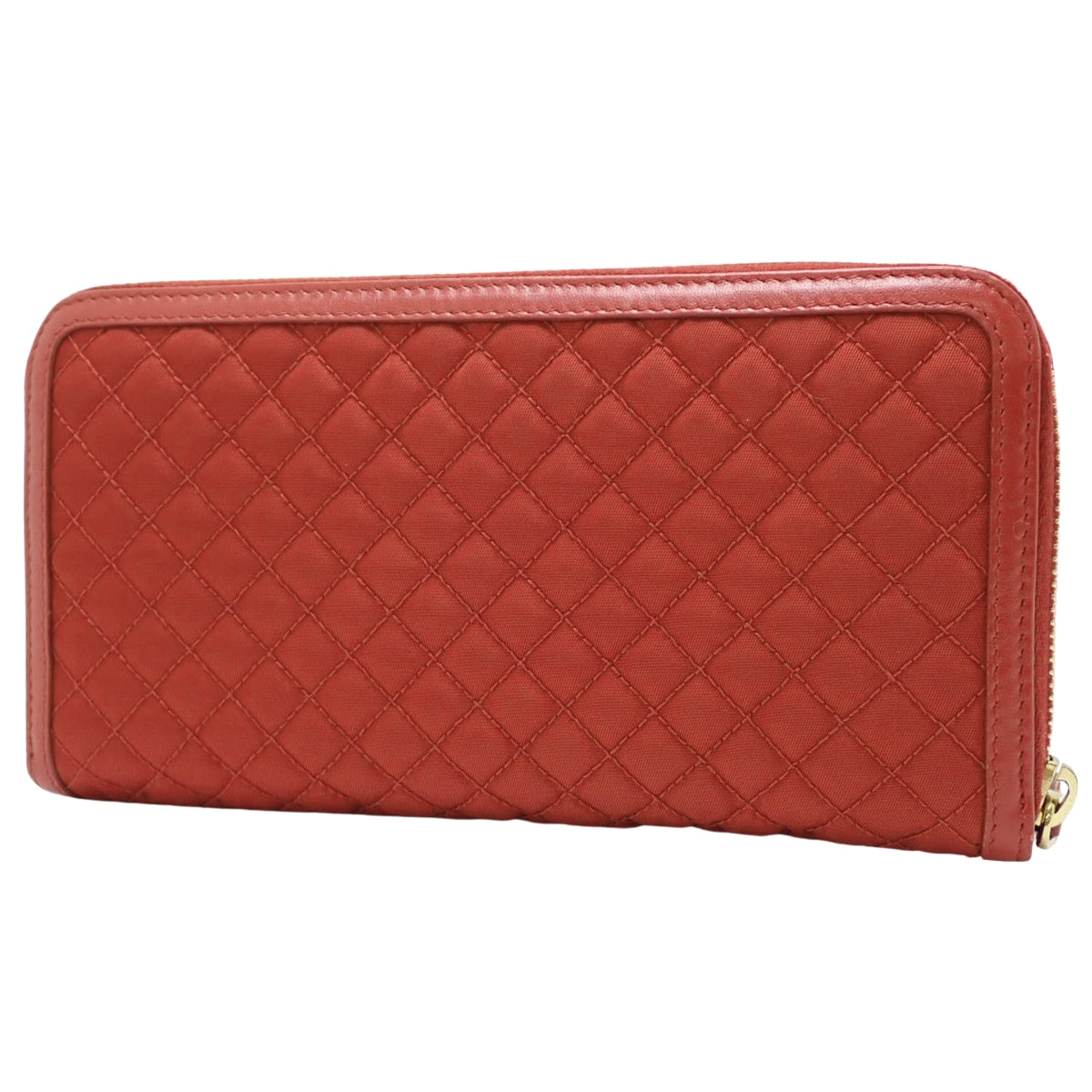 Round-zip long wallet, nylon and leather, TESSUTO QUILTIN FUOCO 1M0506, quilted.
