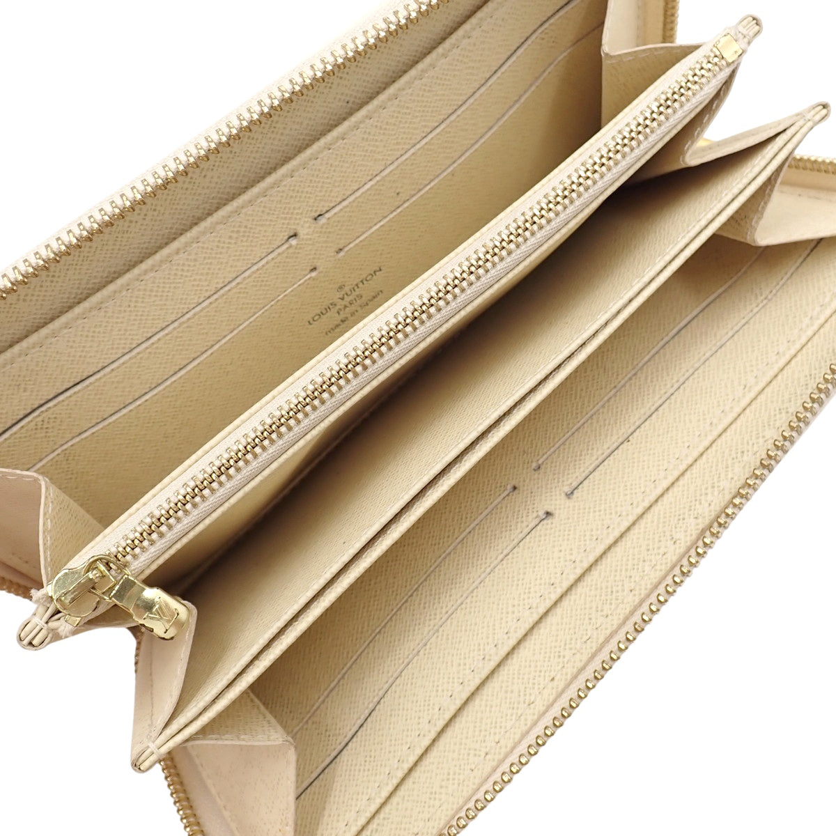 ダミエ ジッピー・ウォレット オフホワイト グレー N60019