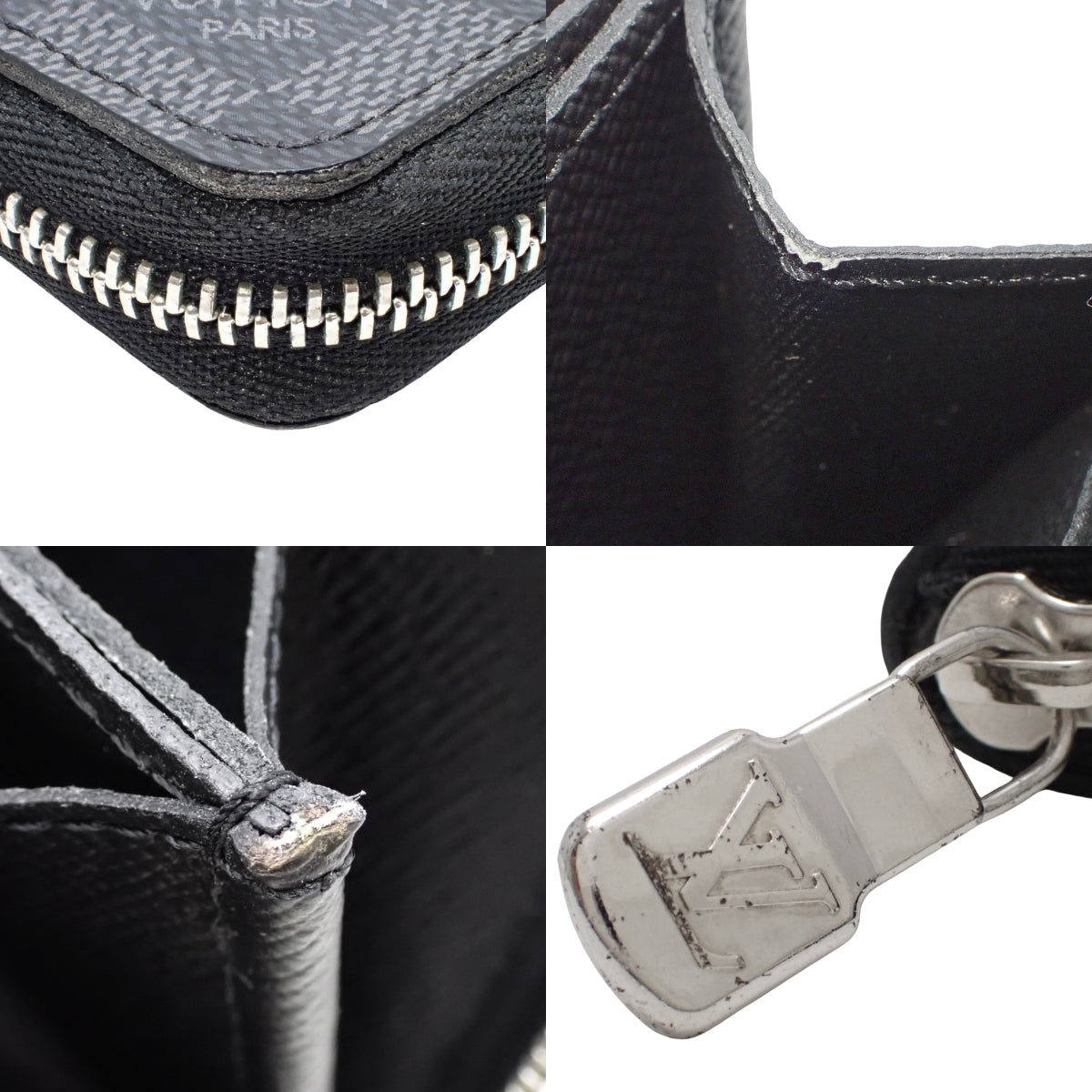 Damier Graphite Zippy Coin Purse, Black/Grey, N63076