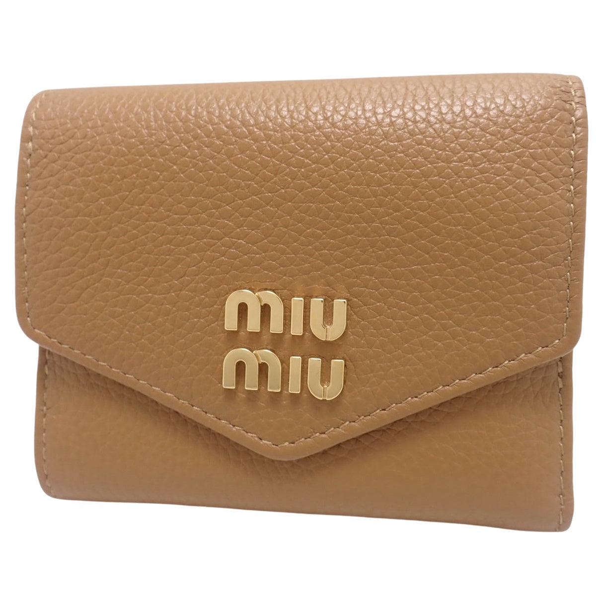 Tri-fold wallet in brown leather