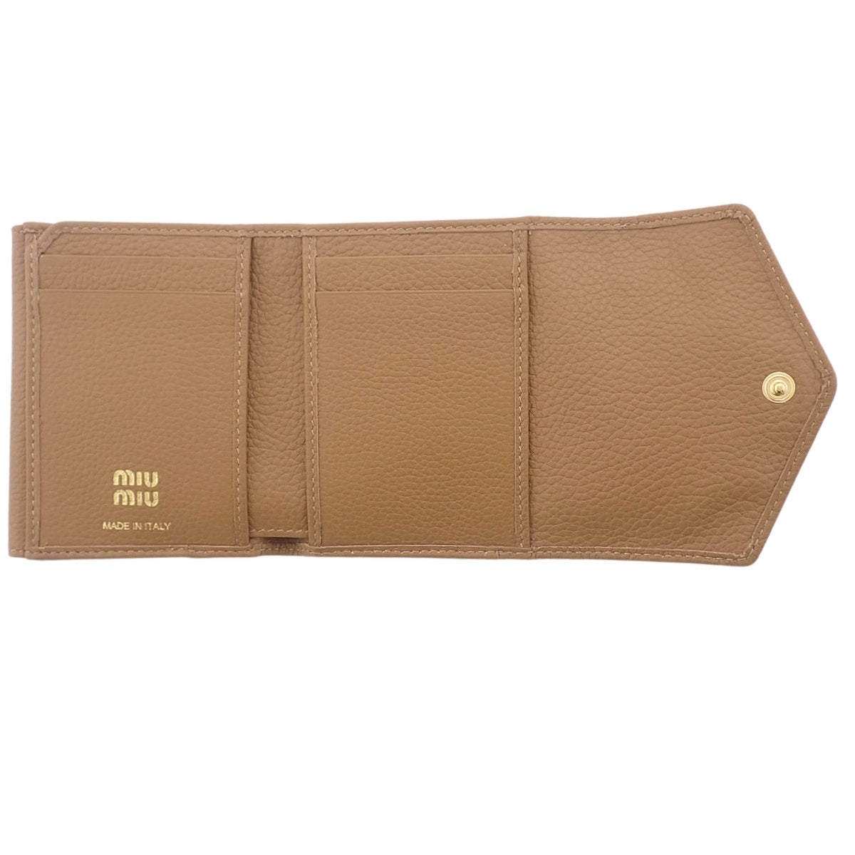 Tri-fold wallet in brown leather