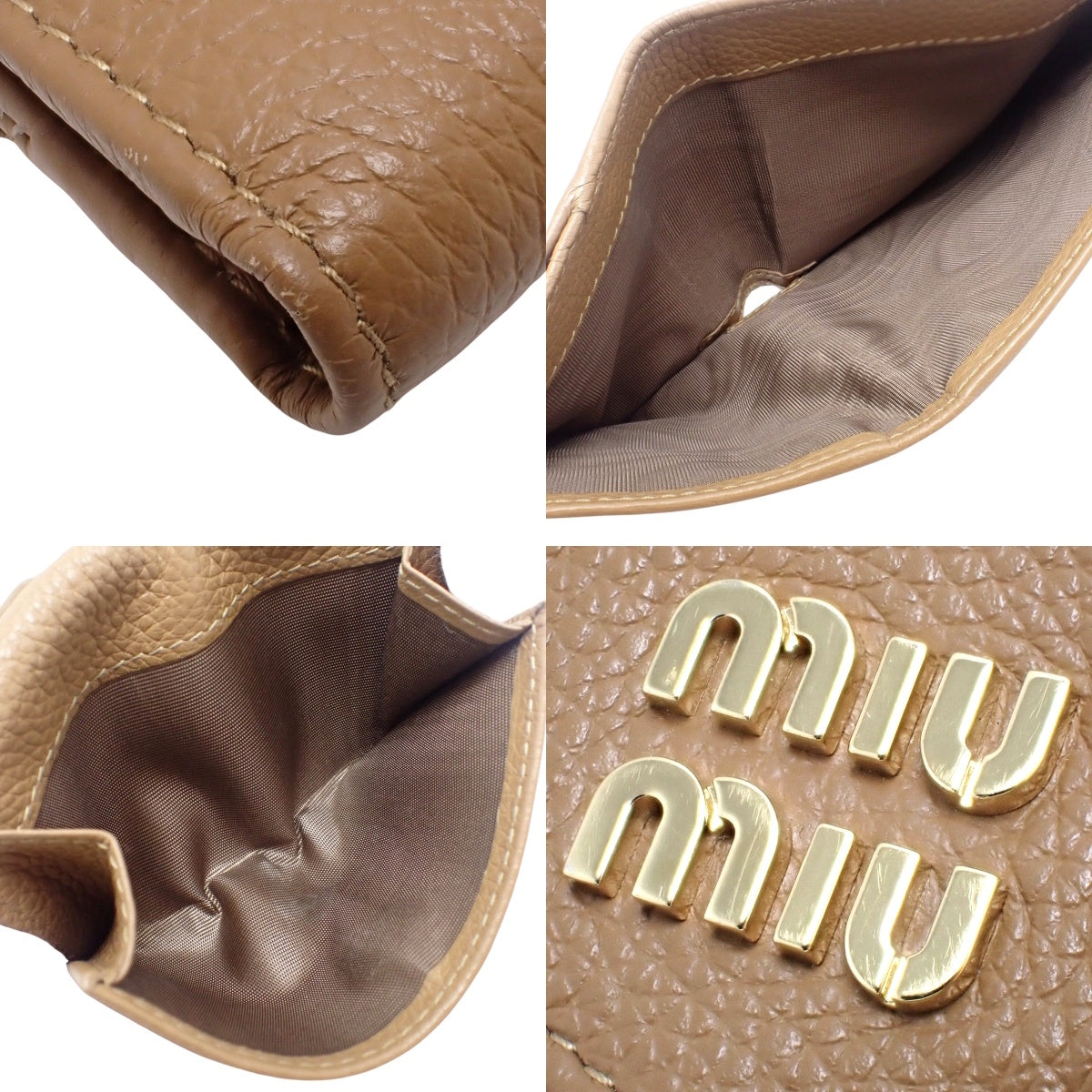 Tri-fold wallet in brown leather