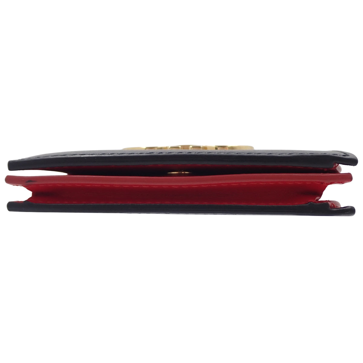 Gancini Bifold Wallet, Calfskin, Black/Red, 22-0627