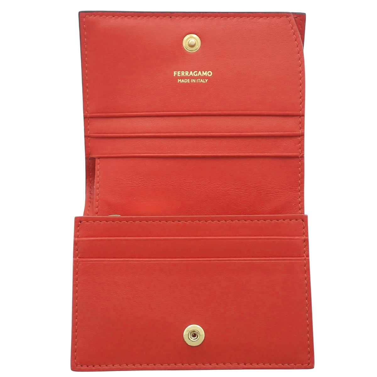 ガンチーニ 2つ折り 財布 カーフ ブラック レッド 22-0627